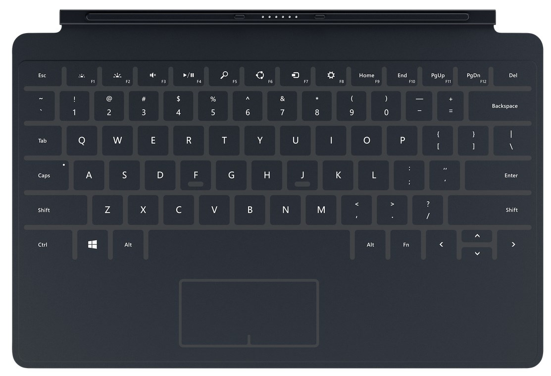 Microsoft - 1535BLACK - TYPE COVER KEYBOARD FOR SURFACE - 1535 - Black